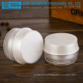 Elegant fabulous high quality beautiful round drum shape luxury acrylic cosmetics packaging plastic bottle and jar